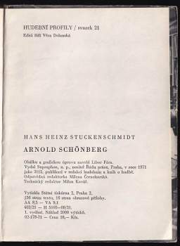 Hans Heinz Stuckenschmidt: Arnold Schönberg