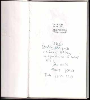 Oldřich Vyhlídal: Ars poetica