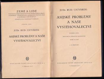 Rudolf Cicvárek: Asijské problémy a naše vystěhovalectví