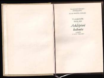 Vladimír Holan: Asklépiovi kohouta