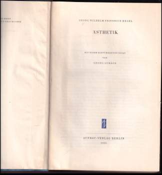 Georg Wilhelm Friedrich Hegel: Ästhetik