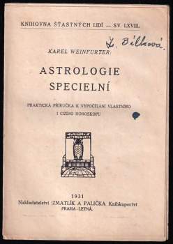 Karel Weinfurter: Astrologie specielní