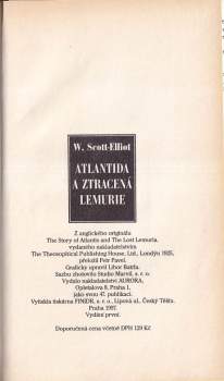 William Scott-Elliot: Atlantida a Ztracená Lemurie