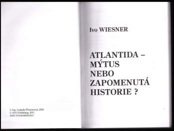 Ivo Wiesner: Atlantida - mýtus nebo zapomenutá historie?