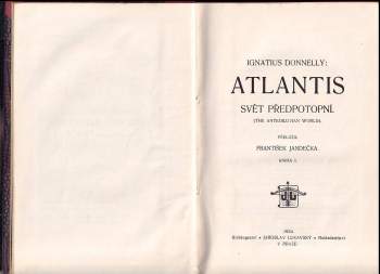 Ignatius Donnelly: Atlantis, svět předpotopní
