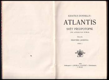 Ignatius Donnelly: Atlantis, svět předpotopní