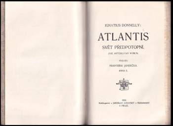 Ignatius Donnelly: Atlantis, svět předpotopní
