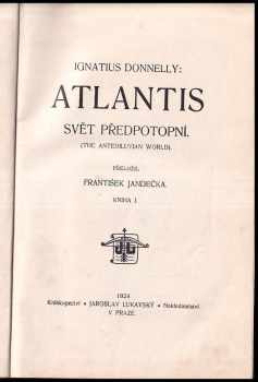 Ignatius Donnelly: Atlantis, svět předpotopní