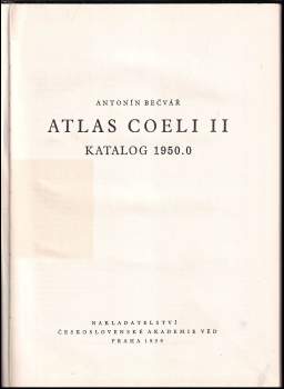 Antonín Bečvář: Atlas coeli