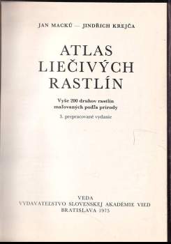 Jan Macků: Atlas liečivých rastlín