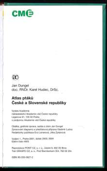 Karel Hudec: Atlas ptáků České a Slovenské republiky