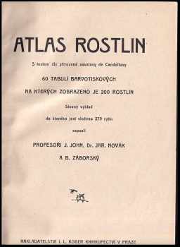 Jan John: Atlas rostlin