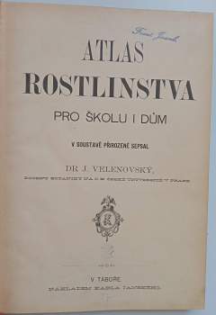 Josef Velenovský: Atlas rostlinstva pro školu a dům