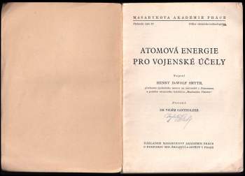 Henry De Wolf Smyth: Atomová energie pro vojenské účely