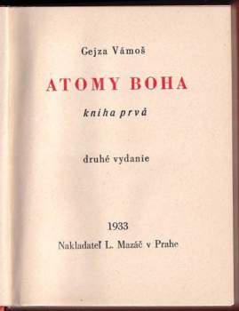 Gejza Vámoš: Atomy Boha