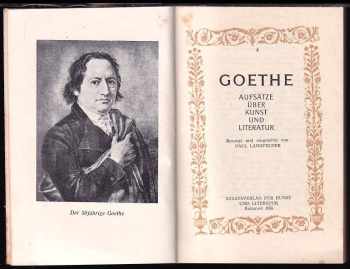 Johann Wolfgang von Goethe: Aufsätze über Kunst und Literatur