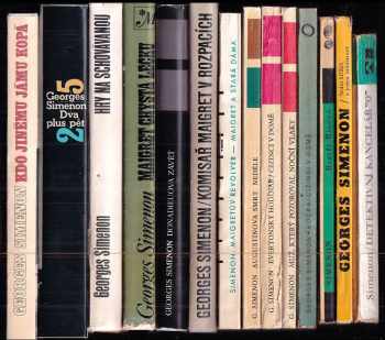 KOMPLET Georges Simenon 13X Augustinova smrt ; Neděle + Evertonský hodinář ; Cizinci v domě + Muž, který pozoroval noční vlaky + Kočka ; Cizinci v domě + Bratři Ricové + Sedm křížků a jeden ministrant + Komisař Maigret v rozpacích + Donadieuova závěť + Detektivní kancelář "O" + Hry na schovávanou + Maigret chystá léčku + Dva plus pět + Kdo jinému jámu kopá
