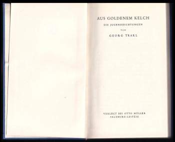 Georg Trakl: Aus goldenem Kelch