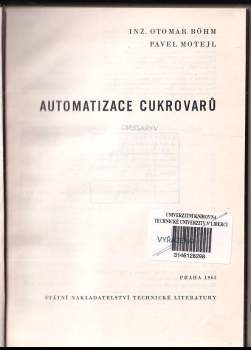 Otomar Böhm: Automatizace cukrovarů