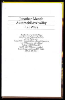 Jonathan Mantle: Automobilové války