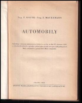 Zdeněk Mauermann: Automobily
