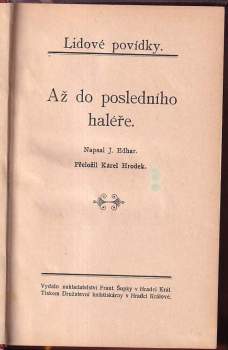 Jeff Edhar: Až do posledního haléře