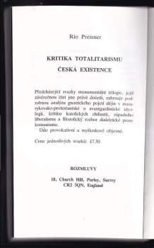 Rio Preisner: Až na konec Česka