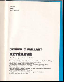 George Clapp Vaillant: Aztékové