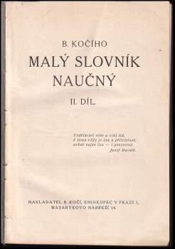 B. Kočího Malý slovník naučný
