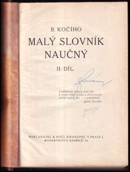 Bedřich Kočí: Malý slovník naučný
