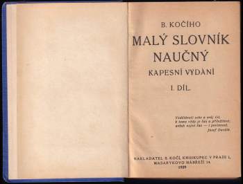 B. Kočího malý slovník naučný