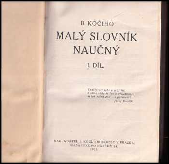 B. Kočího malý slovník naučný