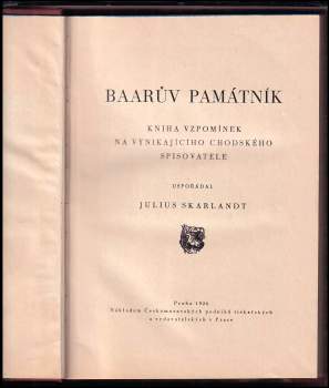 Jindřich Šimon Baar: Baarův památník
