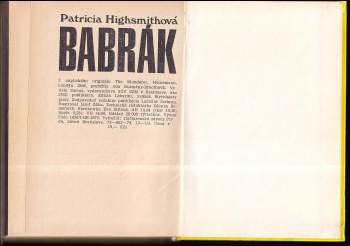 Patricia Highsmith: Babrák