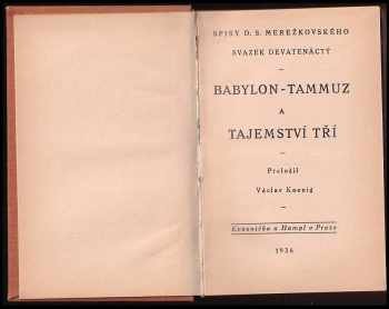 Dmitrij Sergejevič Merežkovskij: Babylon-Tammuz a Tajemství tří