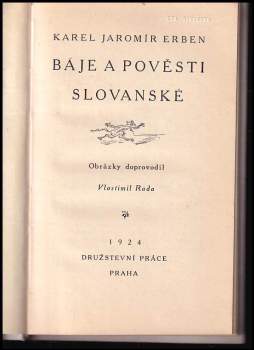 Karel Jaromír Erben: Báje a pověsti slovanské
