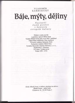 Vladimír Karbusický: Báje, mýty, dějiny