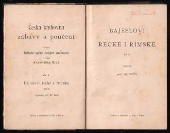 František Ruth: Bájesloví řecké i římské
