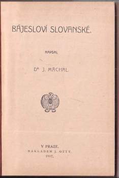 Jan Máchal: Bájesloví slovanské