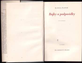 Karel Čapek: Bajky a podpovídky
