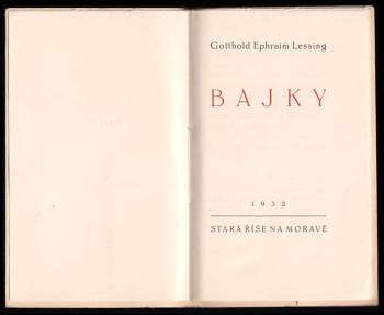 Gotthold Ephraim Lessing: Bajky