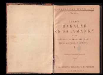 Alain-René Lesage: Bakalář ze Salamanky, aneb, Příhody a dobrodružství Dona Cherubína z Rondy I.,II.