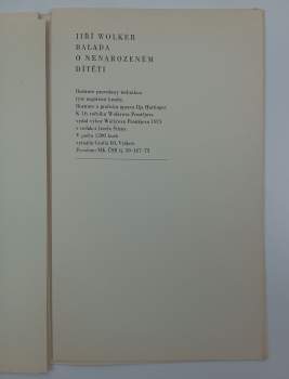 Jiří Wolker: Balada o nenarozeném dítěti