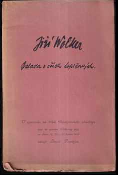 Balada o očích topičových - Jiří Wolker (1933, Václav Petr) - ID: 498312