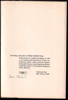 Jiří Wolker: Balada o očích topičových