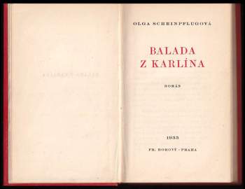 Olga Scheinpflugová: Balada z Karlína