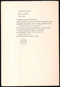 Jiří Wolker: Balady