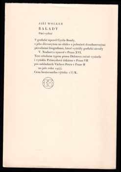 Jiří Wolker: Balady