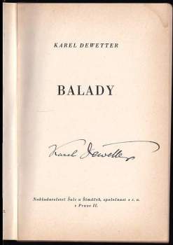 Karel Dewetter: Balady