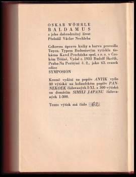 Oskar Wöhrle: Baldamus a jeho dobrodružný život